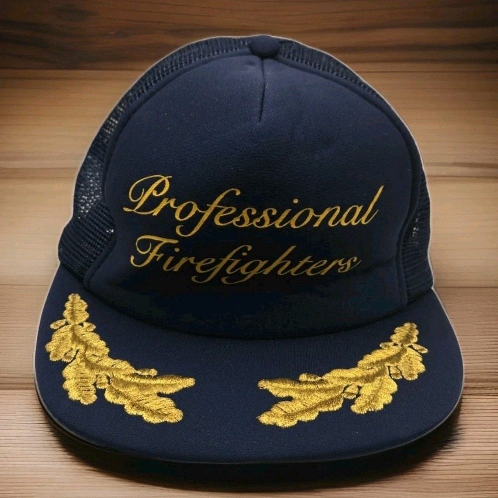 Vintage Professional Firefighters Trucker Daily Hat Wear Guard Work Clothes USA
